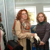 Наталья Доля, Марина Могилевская на съемках сериала "Любовь слепа"