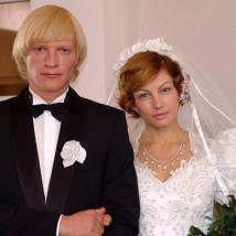 Алексей Серебряков и Алена Бабенко на съемках сериала "Дети Ванюхина"