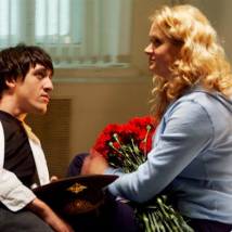 Артур Смольянинов и Анна Михалкова на съемках сериала "9 месяцев"