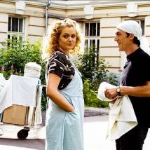 Анна Михалкова и Артур Смольянинов на съемках сериала "9 месяцев"