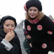 Екатерина Двигубская и Алена Яковлева на съемках сериала "Сделка"