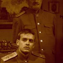 Богдан Ступка и Анатолий Просалов на съемках фильма "Юнкера"