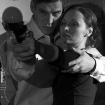 Дмитрий Дюжев и Елена Ксенофонтова на съемках фильма "Карамболь"