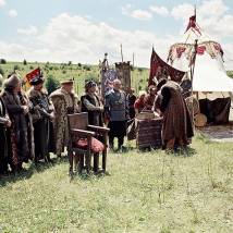 На съемках фильма "Тарас Бульба"