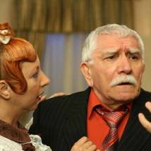 Эвелина Сакуро и Армен Джигарханян на съемках сериала "Дедушка моей мечты (Моя прекрасная семья)"