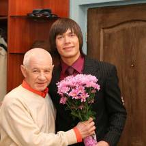 Валерий Прохоров и Стас Пьеха на съемках сериала "Дедушка моей мечты"