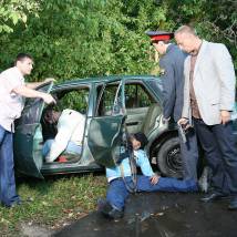 На съемках фильма "Пуля-дура. Агент почти не виден"