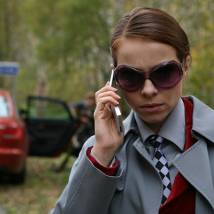 Екатерина Гусева на съемках фильма "Беглянки"