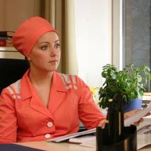 Ольга Будина на съемках фильма "Личная жизнь доктора Селивановой"