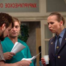 Алла Миронова и Дмитрий Супонин на съемках сериала "Врачебная тайна"