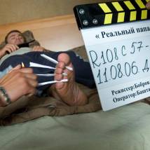 Михаил Пореченков на съемках фильма "Реальный папа"