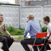 Алексей Мизгирев, Олег Васильков, Евгений Антропов на съемках фильма "Кремень" (© фото: ctb.ru)