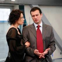 Татьяна Колганова и Андрей Чернышов на съемках фильма "Она сказала "Да"