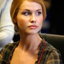 Наталья Лесниковская на съемках фильма "Она сказала "Да"
