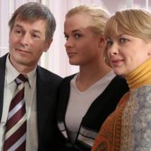 Игорь Ливанов, Мария Антипп и Инна Мирошниченко на съемках сериала "Чужие тайны"