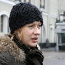 Евгения Дмитриева на съемках фильма "Год Золотой рыбки"