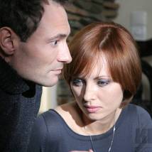 Дмитрий Ульянов и Елена Ксенофонтова на съемках фильма "Год Золотой рыбки"