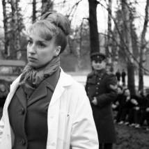 Анна Екатерининская на съемках фильма "Бумажный солдат"