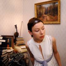 Елена Полякова на съемках фильма "Квартет для двоих"