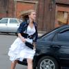 Карина Андоленко на съемках фильма "Поцелуй сквозь стену"
