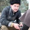 Иван Добронравов на съемках фильма "Ялта-45"