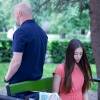 Анна Канарис и Гоша Куценко на съемках фильма "Разговор"