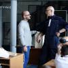 Яков Плоткин и Павел Кабанов на съемках сериала "Классная школа"