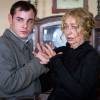 Эва Шикульска, Сергей Чирков на съемках сериала "Волчье солнце"