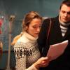 Марина Соловьева, Ольга Антипова и Григорий Кокоткин на съемках фильма "Радуга"