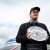 Александр Домогаров-мл. на съемках фильма "Пальма"