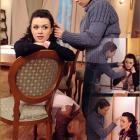 Анастасия Заворотнюк на съемках сериала "Моя прекрасная няня"